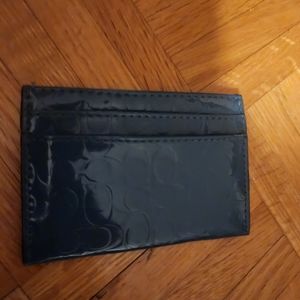 Patent leather coach card holder